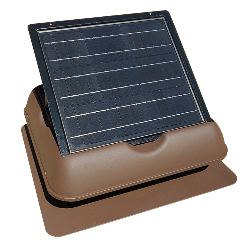 SolarRoyal 35Watt Solar Attic Fan (Ventilation) with Thermostat (SR1800 Series) SRSF-35W10 (Brown)