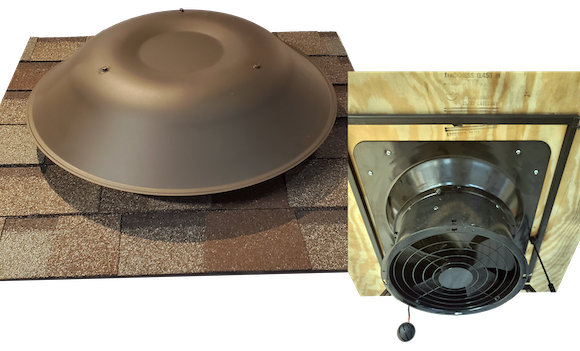 SolaVent™ 30Watt 'Reversible' Ventilation Gable Fan and Passive Vent Converter w/thermostat.